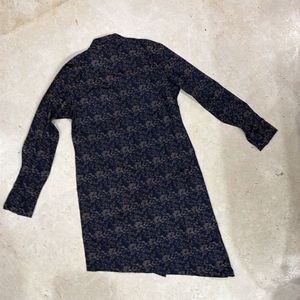 Designer Navy Blue Printed Kurta