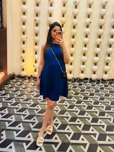Chic Royal Blue Sleeveless Dress