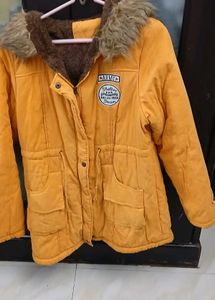 Women's Yellow Fur Lined Jacket - XL - New