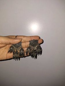 Oxidized Silver Dangle Earrings