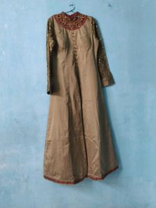 Elegant Party Wear Long Gown with Front Slit