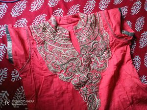 Red Embroidery Kurti