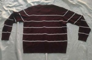 Maroon &amp; White Striped Sweater