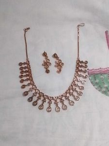 Rose Gold  Necklace &amp; Earring Set