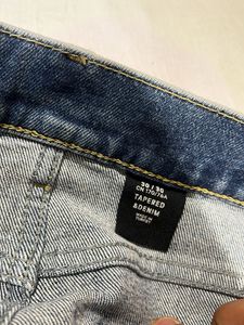 H&amp;M Slim Fit Denim With Red Inserts