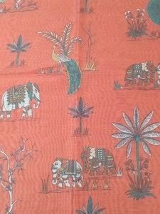 Unsttiched Suit with Elephant &amp; Peacock Print