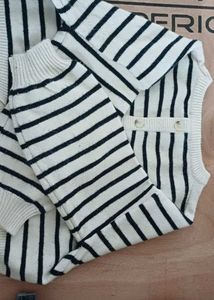 Striped Cardigan Sweater