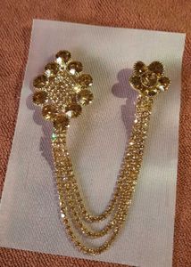 Gold Floral Chain Brooch