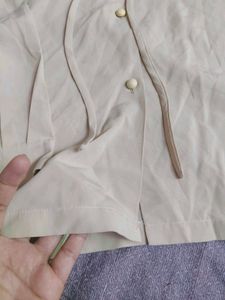 Classic Beige Button-Up Blouse