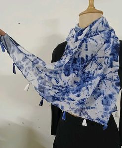 Blue Tie-Dye Scarf