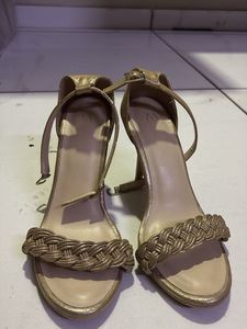 Gold Strappy Heeled Sandals