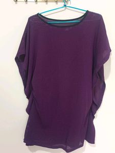Flowy Purple Mesh Top