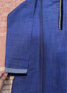 manyavar Men's Blue Kurta