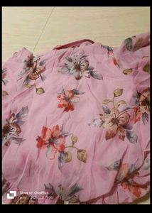 Elegant Pink Floral Saree