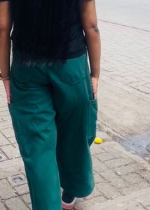Green Wide-Leg Jeans