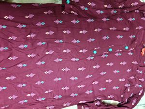 Maroon Printed Kurta