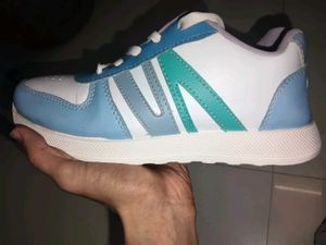Stylish White &amp; Blue Sneakers