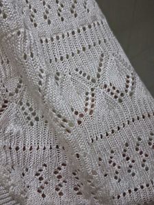 white crochet shrug