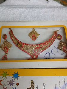 Elegant Red &amp; Gold Jewelry Set
