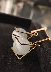 Triangle Drop Gold Toned Earrings