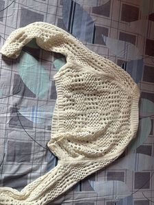 Cream Crocheted Sweater