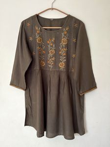 Embroidered Cotton Kurta
