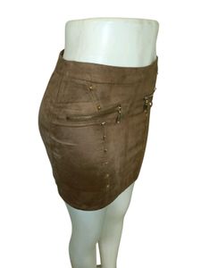 Italian Brown Suede Mini Skirt