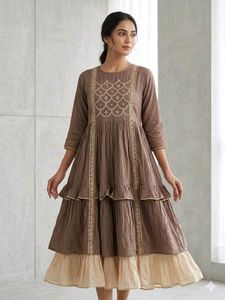 Embroidered Tiered Kurta