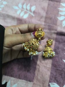 Traditional Gold Tone Jhumka Earrings
