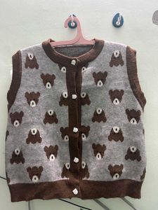 Cute Bear Knit Vest