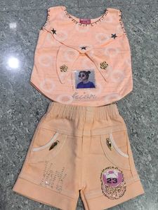 Cute Peach Baby Girl Outfit