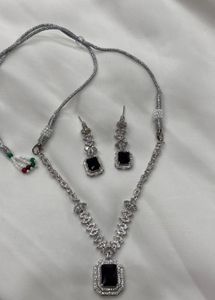Elegant Black Stone Necklace Set