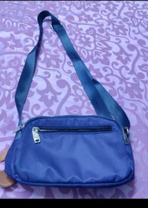 Blue Nylon sling Bag