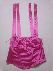 Urbanic Satin Corset Top with Straps