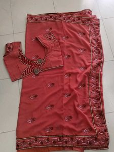 HandWork Saree With Blouse