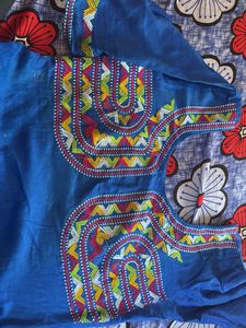 Embroidered Pink Salwar Blue suit