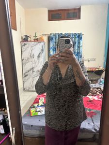 Stylish Printed V-Neck Top