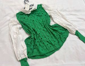 🌷New With Tag Korean Green Shirt A