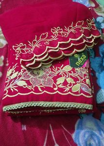 Embroidered Red Kurta Suit Set