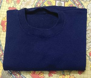 Classic Navy Blue Knit Sweater