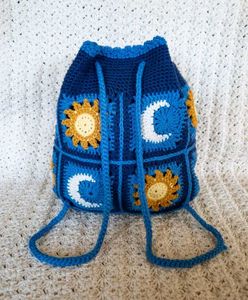 Boho Crochet Sun &amp; Moon Backpack