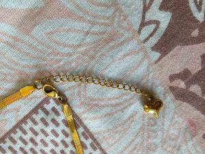 Gold Herringbone Chain Necklace and breslate combo