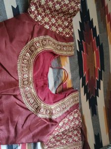 Maroon Embroidered Blouse