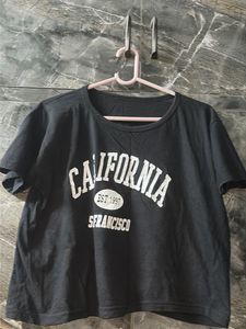Black California Graphic Crop T-Shirt