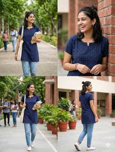 Chic Navy & Pink Polka Dot Top