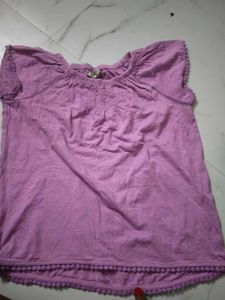 Purple Tunic Top with Pom