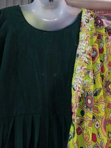 Elegant Green Embroidered one pc with dupatta xxl