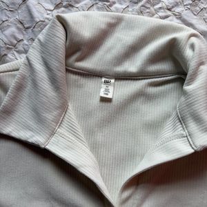 Stylish Ribbed Polo Neck Top