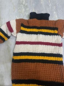 Striped Knit Collared Sweater