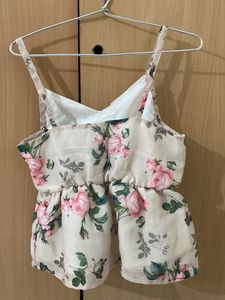 Floral Fancy Peplum Top, Size Small